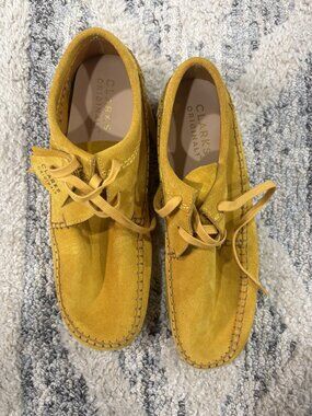 Clarks Originals Weaver Mustard Moc-Toe Lace-Up Size 10.5 M